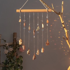 Adorno Colgante de Madera para Habitación, Campana de Viento con Piedras Naturales, Atrapasueños - Product Image 1