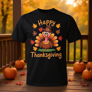 Camiseta de Acción de Gracias con Diseño de Pavo, Unisex para Adultos, Cuello Redondo, Manga Corta, Impresión Digital, para Reuniones Familiares - Product Image 3