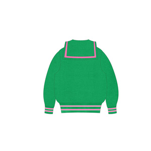 Customizable Wool Knit Autumn Winter Personalized <strong>Navy</strong> Doll Collar Sweater Design Sense Knitwear <strong>Cardigan</strong> Women's Top - Product Image 2