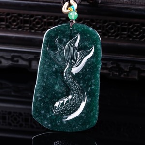 Ciondolo di Lusso in <span class=keywords><strong>Argento</strong></span> Naturale di Grado A a Forma di Drago Tridimensionale, Corpo Spesso, Alta Qualità, Texture Ghiaccio Verde - Product Image 2