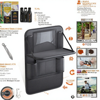 Organisateur de siège arrière de voiture en tissu Oxford durable et moderne, table pliable avec 4 à 7 compartiments, rangement suspendu multi-poches pour dossier de siège