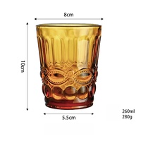 Ensemble de verres à eau et à whisky en verre gaufré vintage - 260 ml/330 ml, motif serpent coloré, pour bar à domicile et restaurant