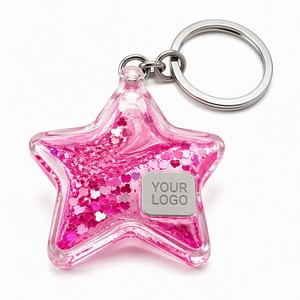 Porte-clés liquide personnalisé avec logo, paillettes flottantes, breloque anti-fuite, cadeau promotionnel - Product Image 2