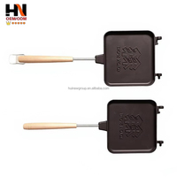 Machine à pain portable et appareil de cuisson pour sandwichs avec gril à fromage double face détachable, poignée en bois et fonction de tosting pour le camping
