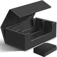 Boîte à cartes personnalisable en cuir et PU KXM pour cartes Commander et TCG avec fermeture à clé