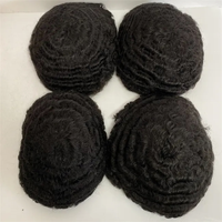 Prothèse capillaire pour homme en cheveux naturels, base en PU, style Afro Wave, 8mm 10mm 12mm, noir naturel, système de remplacement capillaire
