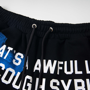 Pantalones Cortos para Hombre de Alta Calidad, 100% Algodón Grueso, Estilo Urbano, Estampado Personalizado 'THAT'S AWFUL LOT of COUGH SYRUP', Pantalones Cortos Casuales - Product Image 3