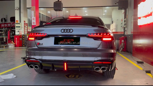 ABS Brillant Noir Carbone Motif Spoiler Lèvre Pour <span class=keywords><strong>Audi</strong></span> A4 <span class=keywords><strong>S4</strong></span> B10 Sport Berline Pare-chocs Arrière Diffuseur Bodykit <span class=keywords><strong>2020</strong></span> + - Product Image 5