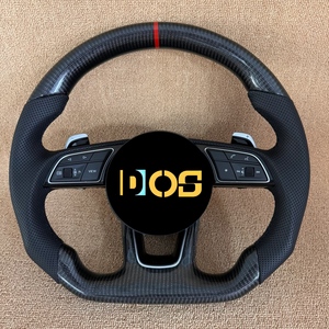 Volant <span class=keywords><strong>sport</strong></span> en cuir, fibre de carbone et plastique avec curseur jaune pour <span class=keywords><strong>Audi</strong></span> A3 A4 A5 A6 S3 S4 S5 RS3 RS4 RS5 RS6 RS7 - Product Image 3