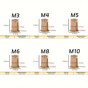Baiguluo Rivet Nut Set M3 M4 M5 M6 M8 M10 Zinc Plated Flat Head Internal Hex Metric 230pcs - Product Image 1