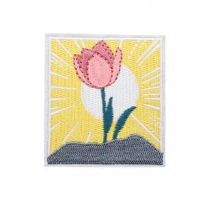 Iron on Embroidery Sun Glass <b>rainbow</b> butterfly Flower Tulip Patch for Decoration Gift - Product Image 5