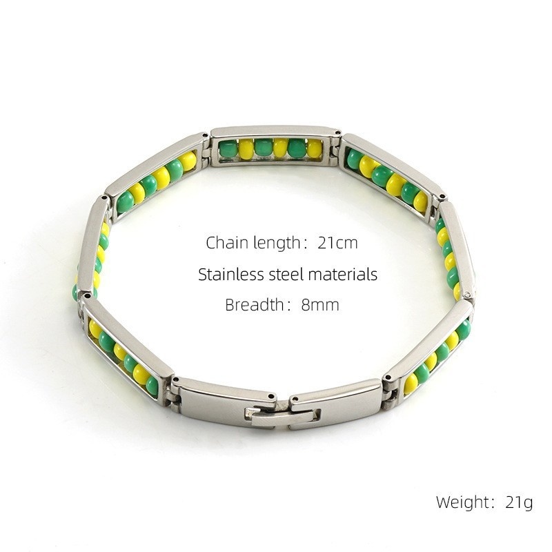 Steel Bracelet-Yellow+Green