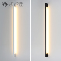 Lampe murale en aluminium tendance avec poignée rétroéclairée, bande LED COB créative, lumière linéaire moderne minimaliste multicolore pour chambre à coucher