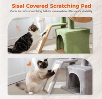 Arbre à chat multifonctionnel en panneau de densité sûr et durable avec griffoir, structure d'escalade et lit pour chat luxueux et spacieux - 1 unité