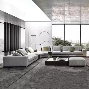 Modern Sigma Male Masculine Furniture Minimalist Pure Leather Sofa with Clean Architectural Lines - Product Image 1