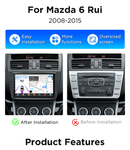 Junsun ชิปวิทยุติดรถยนต์แอนดรอยด์สำหรับ MAZDA <span class=keywords><strong>6</strong></span> Rui 2008-2015 <span class=keywords><strong>Apple</strong></span> CarPlay กล้อง360สเตอริโอ1.8 GHz - Product Image 2