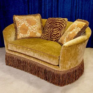 Fauteuil de salon HDC Handcraft Fringe, fauteuil design du milieu du siècle, fauteuil d'appoint incurvé avec franges, mobilier pour salon, bar, club, hôtel - Product Image 4