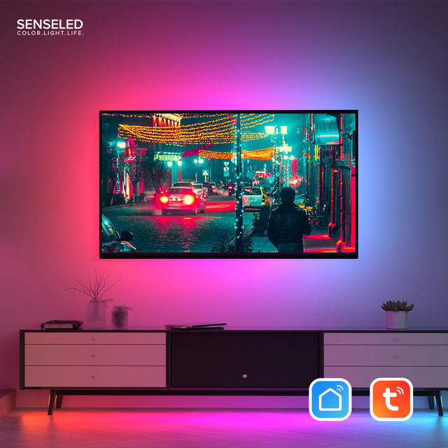Tv Background Lighting 12V Digital Rgb Smart Ambient Light Sync Box  60leds/mwaterproof Strip for Ambient Lighting