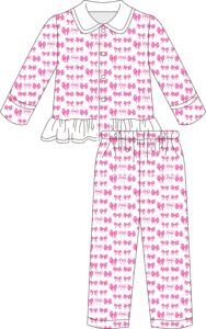 بيجامة بناتي وردية ناعمة وقابلة للتنفس بتصميم أميرة لطيف، طقم من قطعتين بأزرار وأكمام طويلة للربيع - Product Image 6