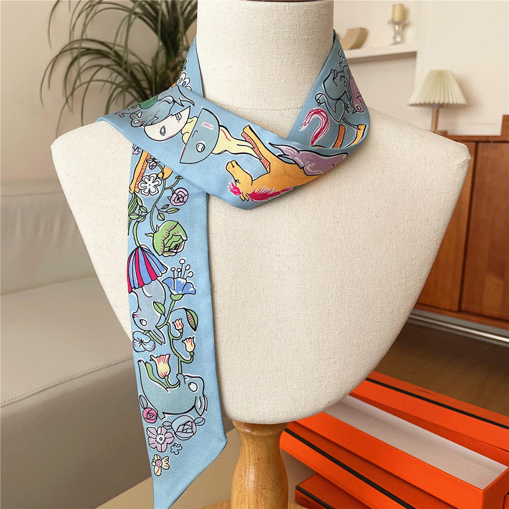 Best Selling Shop Custom Twilly 100% Silk Handbag Scarf Fashion