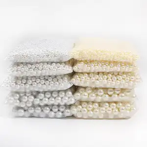 Manik-manik ABS Bulat Gading Putih 2Mm Tanpa Lubang Manik-manik Mutiara Plastik untuk Aksesori Perhiasan Manik-manik & Temuan Membuat