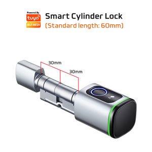 Wholesale Quality IP65 Tuya Ttlock Waterproof Euro Safe Key Card Fingerprint Black Silver Electronic Smart Lock Cylinder - Product Image 3