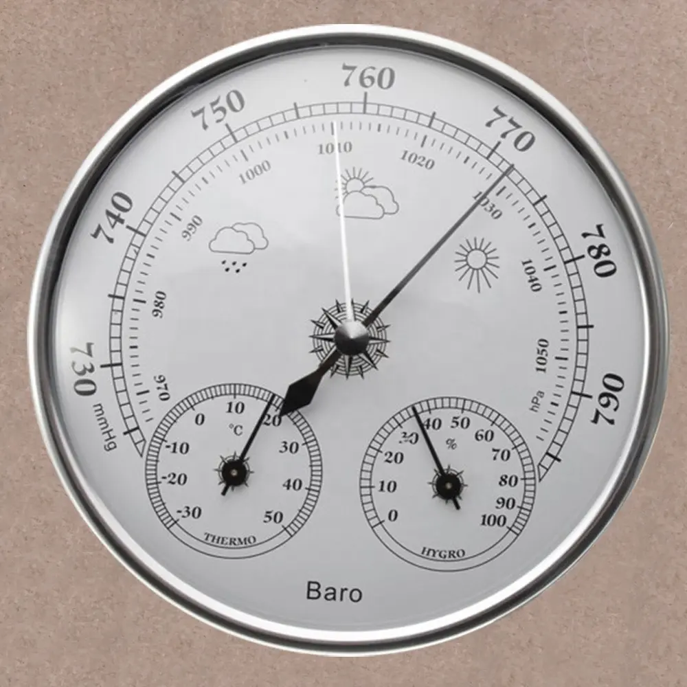Mestek — instruments météo 3 en 1, 130mm, thermomètre d'intérieur et d'extérieur, hygromètre, baromètre avec haute qualité