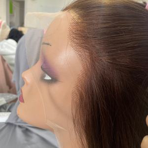 Peluca de Cabello Humano Brasileño Transparente 13x4 Color Marrón Chocolate 4 #   Peluca de encaje completa para mujer de color marrón - Product Image 3