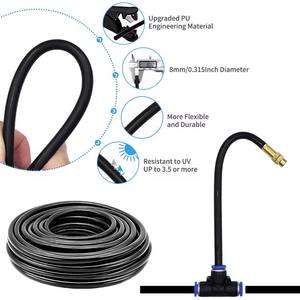 Kit d'arrosage universel 80 pieds en plastique PE noir avec raccords rapides en laiton, système d'irrigation goutte à goutte, ensemble d'automatisation de jardin - Product Image 4