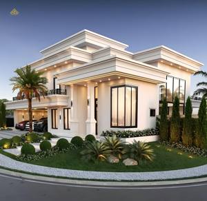 Villa de luxe moderne néoclassique à deux étages avec grand portique et design symétrique, service de rénovation et de conception - Product Image 1