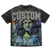 T-shirt en coton pour homme, personnalisé DTG, surdimensionné, 340 GSM, été, poids lourd, haute qualité, streetwear décontracté pour homme, MOQ 1