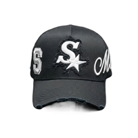 Casquette de baseball 5 panneaux brodée ODM OEM Baez Sayonara personnalisée avec logo sur maille et visière en daim Gorras Baez X Shifu