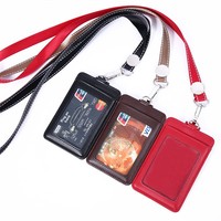 Porte-cartes avec cordon, plusieurs emplacements pour cartes, cartes d'identité, badges nominatifs, cartes d'accès, design à fermeture éclair, couleur unie, services professionnels