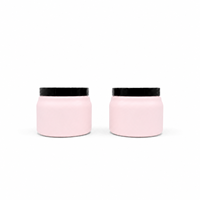 Pot cosmétique de luxe 200 ml en PEHD avec couvercle noir pour crème corporelle, emballage haut de gamme pour soins de la peau sous marque privée