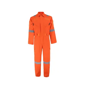 Wholesale Cotton Blended Mechanic Coveralls Oversized Fit Men's Zip-Front Work Wear Coveralls