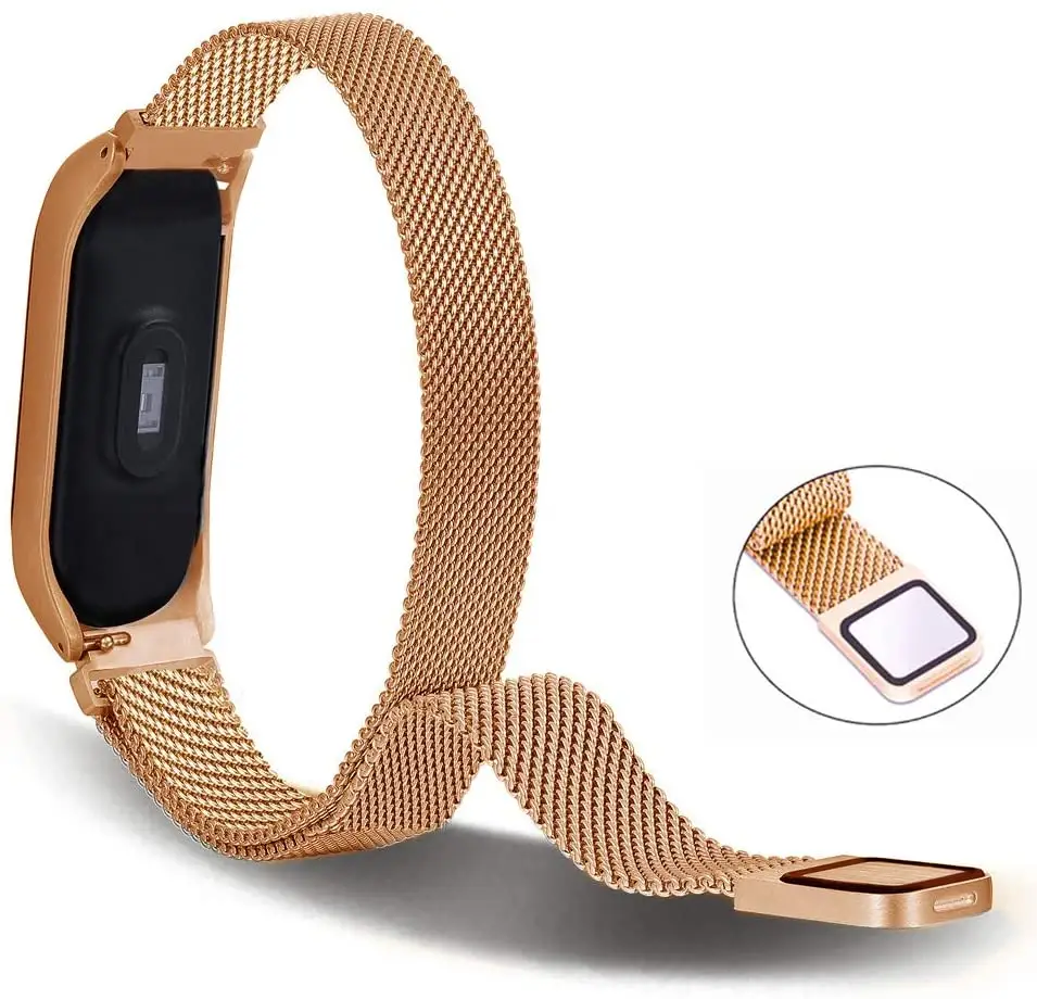 Metal Magnetic Wrist Band Bracelet Strap for Xiaomi Mi Band 5 4 3 Replacement Strap Stainless Steel for smart watch mi band