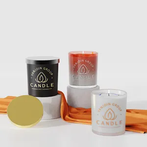 Confezione regalo di lusso contenitore vuoto barattolo di vetro opaco candela per fare candele decorare
