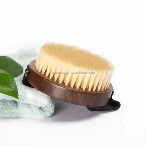 Walnut Bristle Bath Brush Round Customized Bath Brush, Dry Brush to Remove Dead Skin