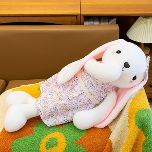 Peluche Coniglio dalle Orecchie Lunghe con Gonna Floreale, Morbido Regalo di Pasqua, Cuscino in Cotone PP, Giocattolo Coniglio Bianco Kawaii Calmante OEM ODM - Product Image 4