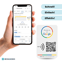 Langlebige PVC NFC RFID Visitenkarten Google Bewertungen Mobile Zahlungsanwendungen für Restaurant Hotel Einzelhandel