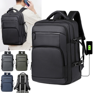 Sac à dos professionnel noir pratique avec logo personnalisé, port de charge USB, pour les voyages et le travail - Product Image 2