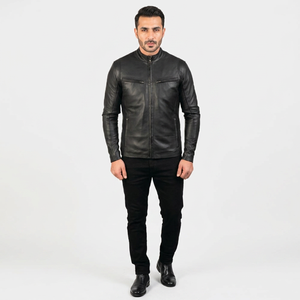 OEM personalizado de alta calidad PU chaqueta de cuero de la motocicleta Casual Zip Faux Biker Coat para los hombres de la temporada de invierno chaqueta para los hombres - Product Image 1