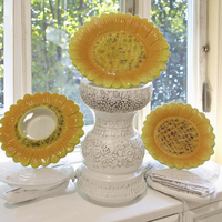 Plaque de Figurine de tournesol en céramique nordique décor à la maison mignon pour accessoires de Table de bonbons