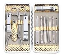 Ensemble d'outils de manucure de haute qualité, ensembles de coupe-ongles en gros avec sac en cuir PU, promotion manucure