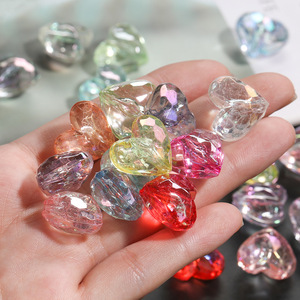 Cuentas acrílicas facetadas en forma de corazón, transparentes, sueltas, para la fabricación de joyería, accesorios DIY, venta al por mayor. - Product Image 3