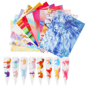 Haute qualité papillon feu aurore lapin feuille <span class=keywords><strong>flocon</strong></span> <span class=keywords><strong>de</strong></span> <span class=keywords><strong>neige</strong></span> nuage lèvre forme <span class=keywords><strong>ongle</strong></span> autocollant brillant Laser holographique ongles pour les filles - Product Image 3