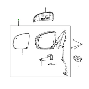 Rearview <b>Mirror</b> Assembly For Jeep Cherokee 2014-2021 Heated Left Side <b>Plastic</b> Cover Part Number 68325351AA 68325350AA - Product Image 4
