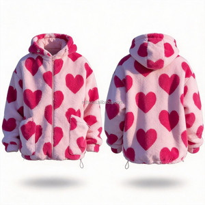 Nouvelle <span class=keywords><strong>veste</strong></span> sweat à capuche décontractée épaisse en <span class=keywords><strong>peluche</strong></span> imprimée et teinte pour <span class=keywords><strong>femme</strong></span>, style européen et américain, collection automne-hiver - Product Image 2