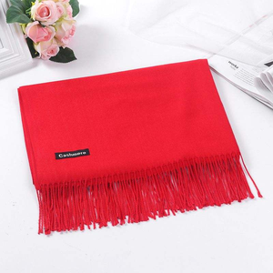 Écharpe en cachemire douce unisexe, couleur unie, élégante, avec pompon, en polaire, bandana ethnique musulman, confortable, élégante, vente en gros - Product Image 3