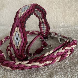 Collar de cuerda de paracaídas ajustable hecho a mano, conjunto de correa de collar de perro collier para chien smycz dla psa hunde leine led hundehalsband - Product Image 2